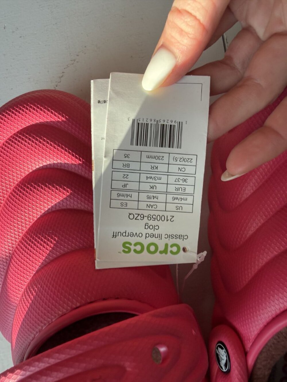 NEW Crocs Classic Lined Overpuff Clog Scarlet Pink Size Womens 6 $65 [jb] - Picture 8 of 16